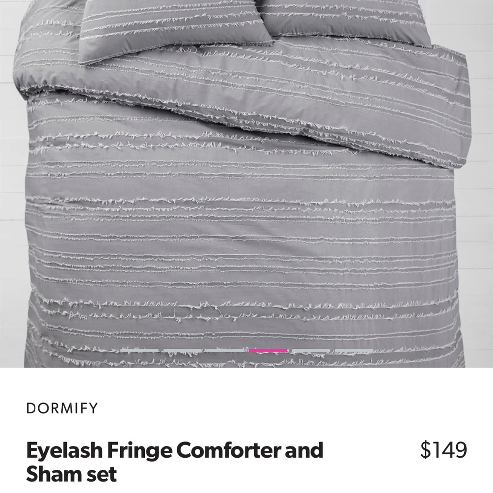 Dormify Eyelash Fringer Comforter and Euro Sham Set
